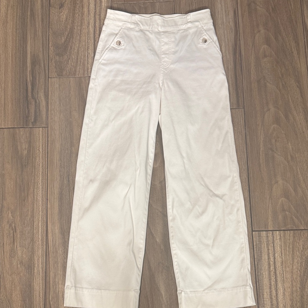 Spanx NWOT White Wide-Leg Cropped Pants size S